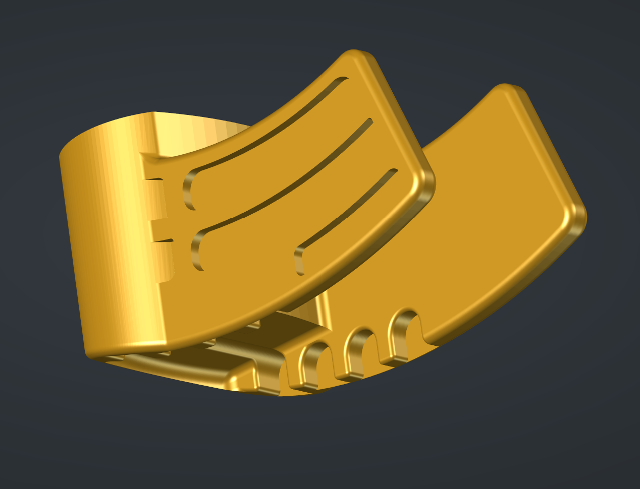 Golf bag hinge clip — replica build.